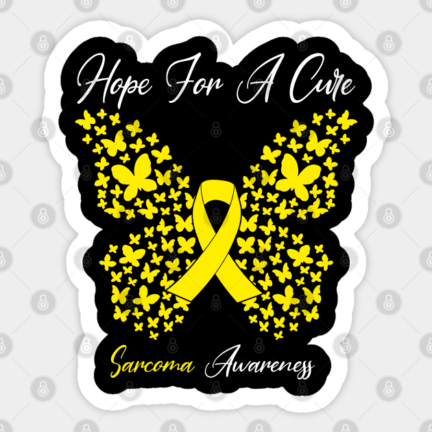 Hope For A Cure  Butterfly Gift 3 Sarcoma Sticker by HomerNewbergereq